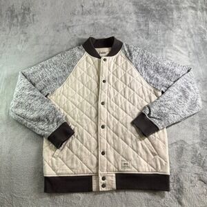 Vans Quilted Varsity Bomber Jacket Mens Medium Cream